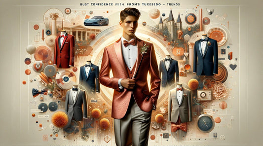 KCT Menswear's guide to 2024's Prom Tuxedo Trends. This image reflects modern men's fashion for prom, showcasing the key trends and styles as outlined in the guide.