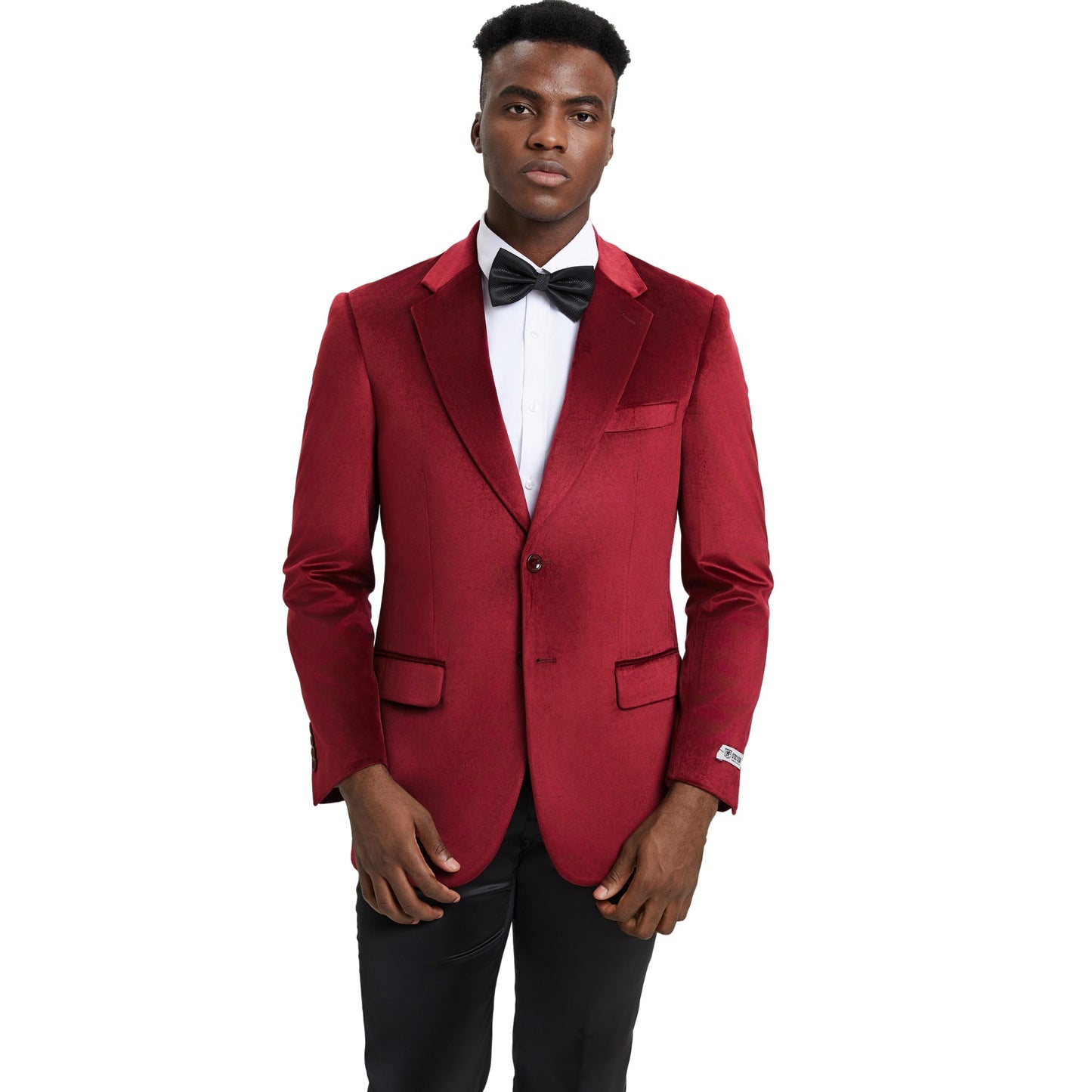 Gentleman in a red wine velvet blazer, perfect for exclusive events