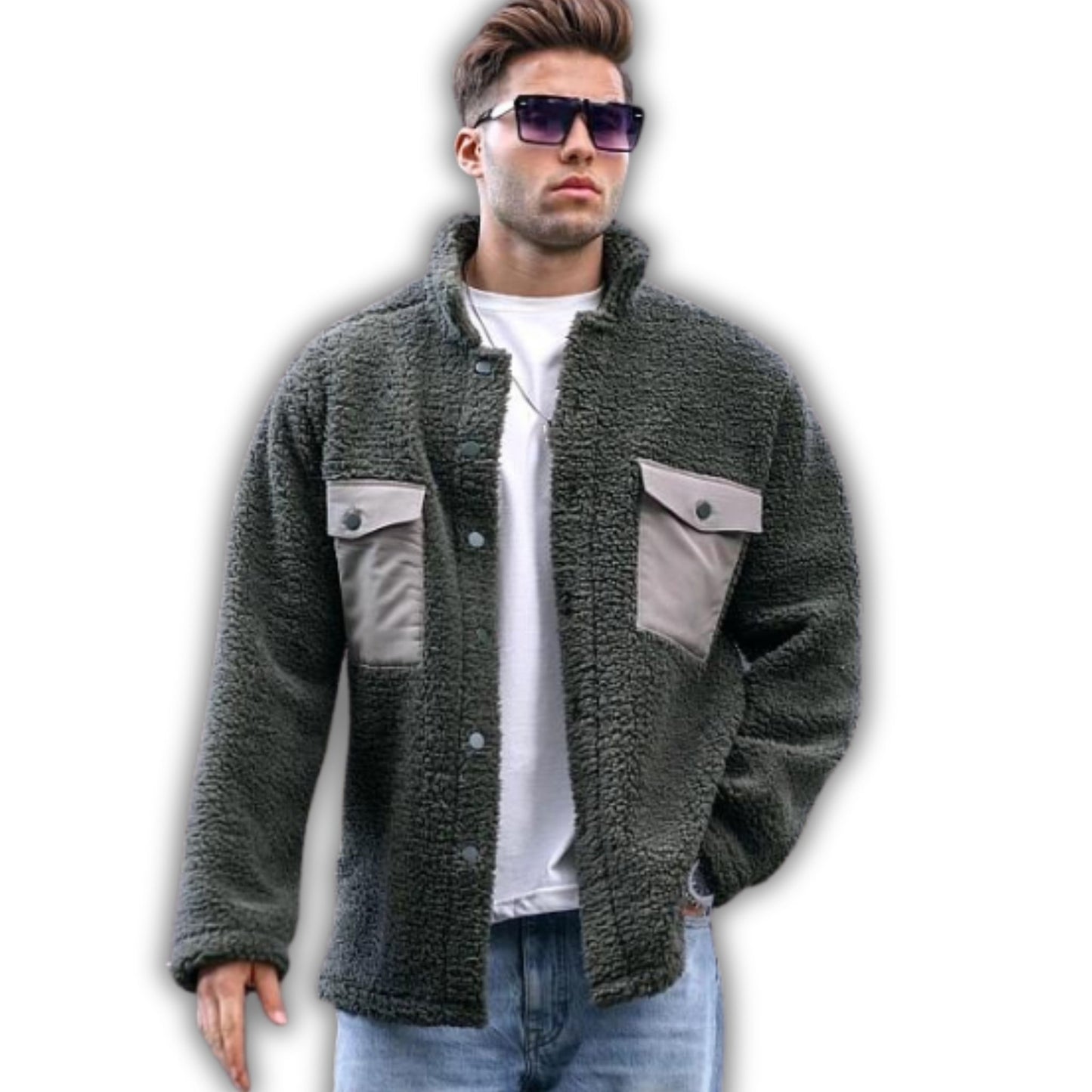 GREEN SHERPA MAX: Ultimate Cozy Jacket