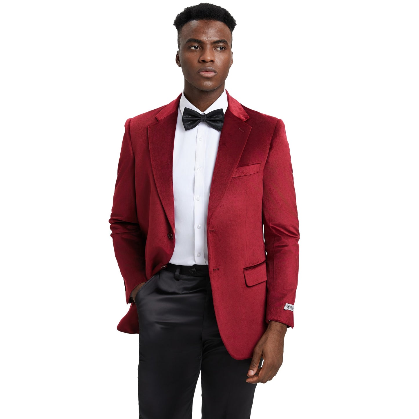 Gentleman in a red wine velvet blazer, perfect for exclusive events