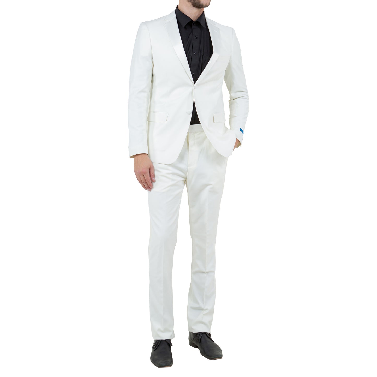 Men's Slim-Fit White Two-Piece Suit – Modern Formalwear