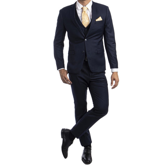 Navy Wedding Suit - Navy Jacket Navy Vest Navy Pants - KCT Menswear 