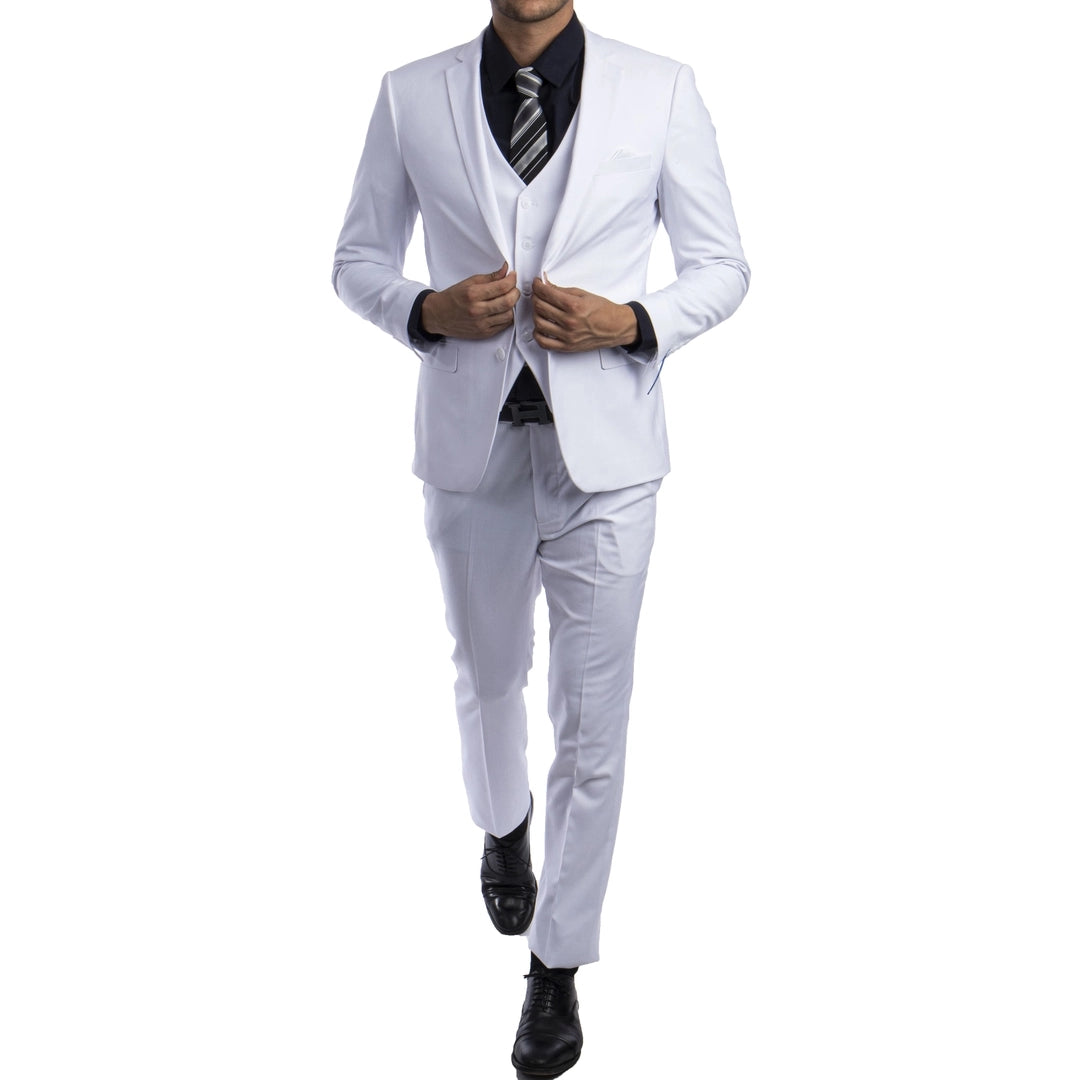 White Wedding Suit KCT Menswear White jacket, White pants, White vest,