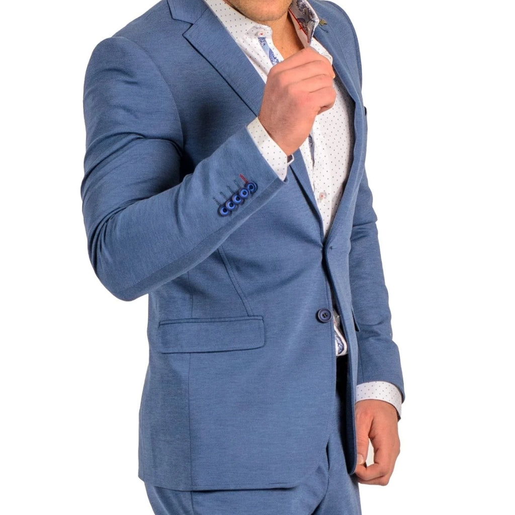 Medium Blue Stretch Suit - Travelers Suit