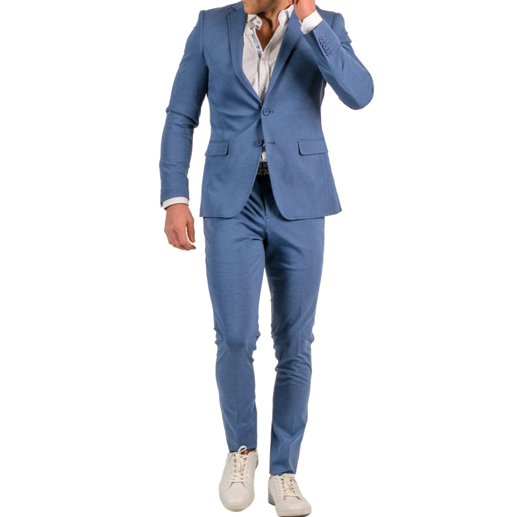 Medium Blue Stretch Suit - Travelers Suit