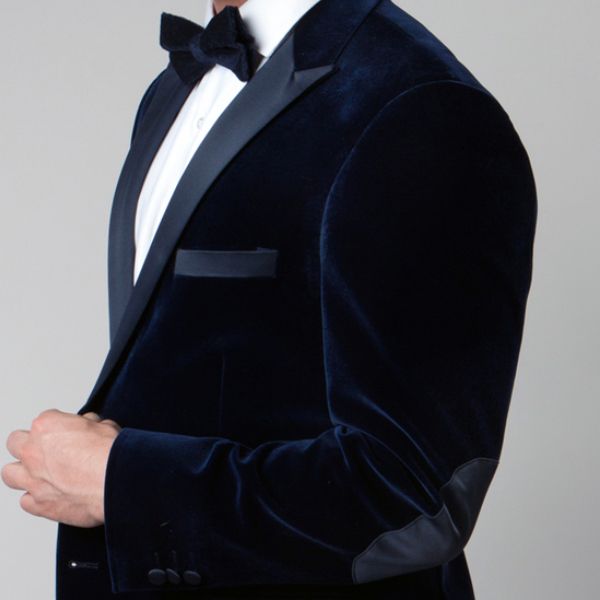 Navy Velvet Tuxedo Blazer