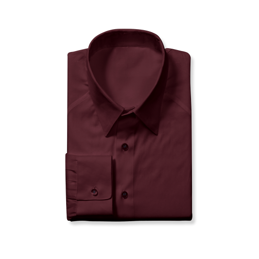 Slim Cut Maroon Dress Shirt