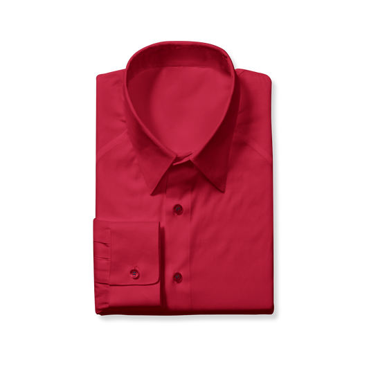 Slim Cut Red Dress Shirt