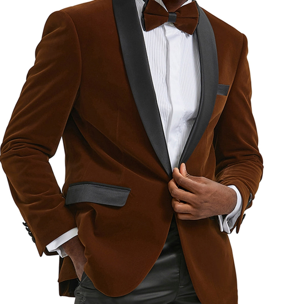 Brown Velvet Jacket + Bowtie