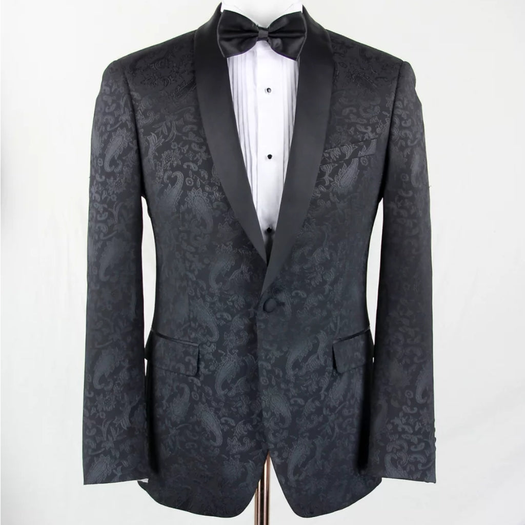 Black on Black Blazer with matching Bowtie