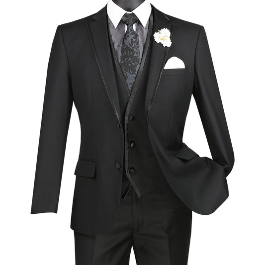 Slim Black on Black Tuxedo