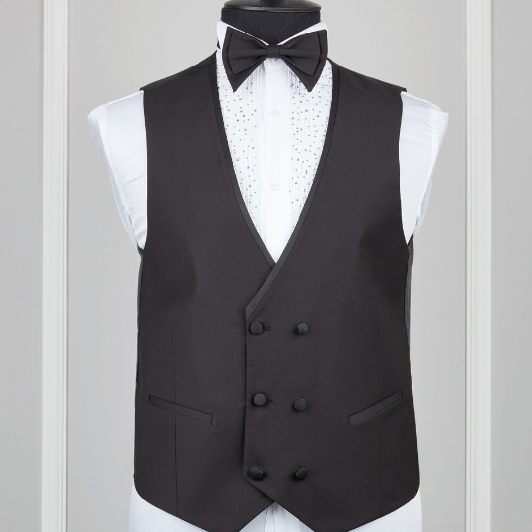 Flower Patterned Black Slim Tuxedo