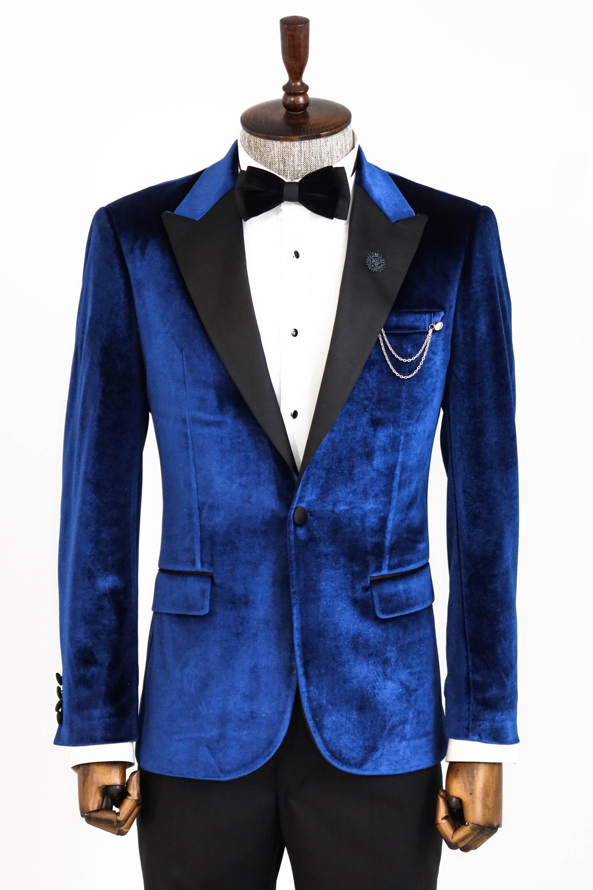 Royal Blue Velvet Blazer