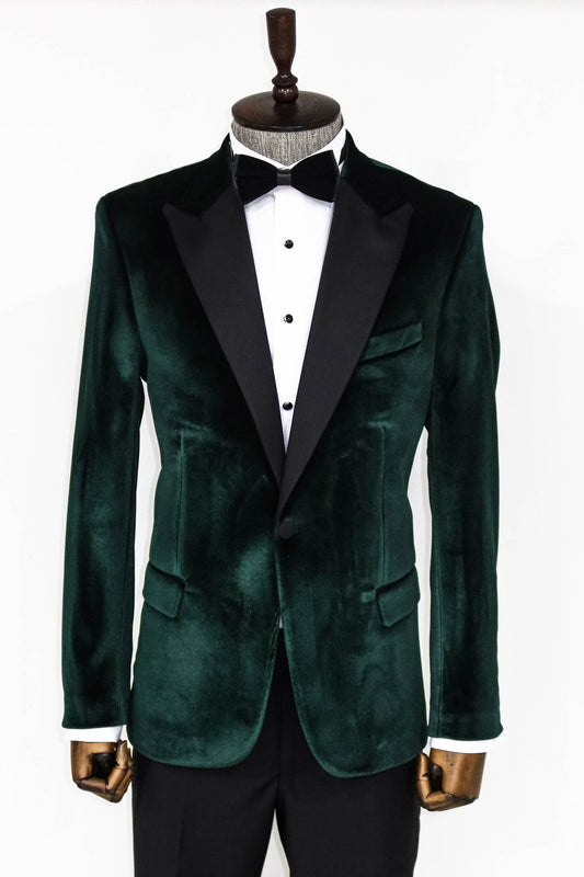 Hunter Green Velvet Blazer