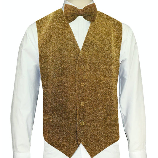 Gold Sparkle Vest and Bowtie