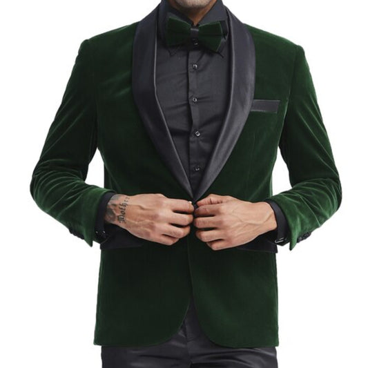 Green Velvet Jacket + Bowtie