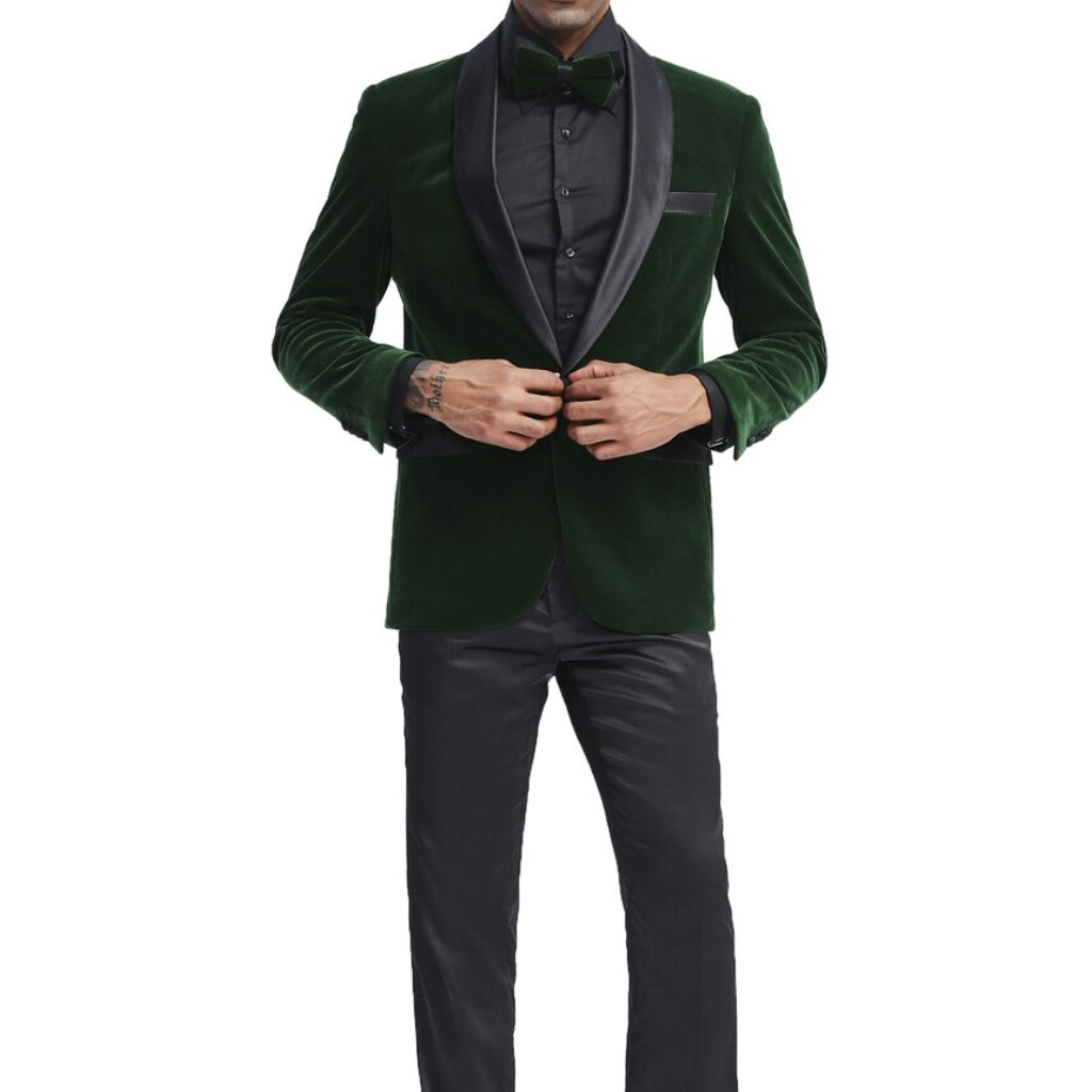 Green Velvet Jacket + Bowtie