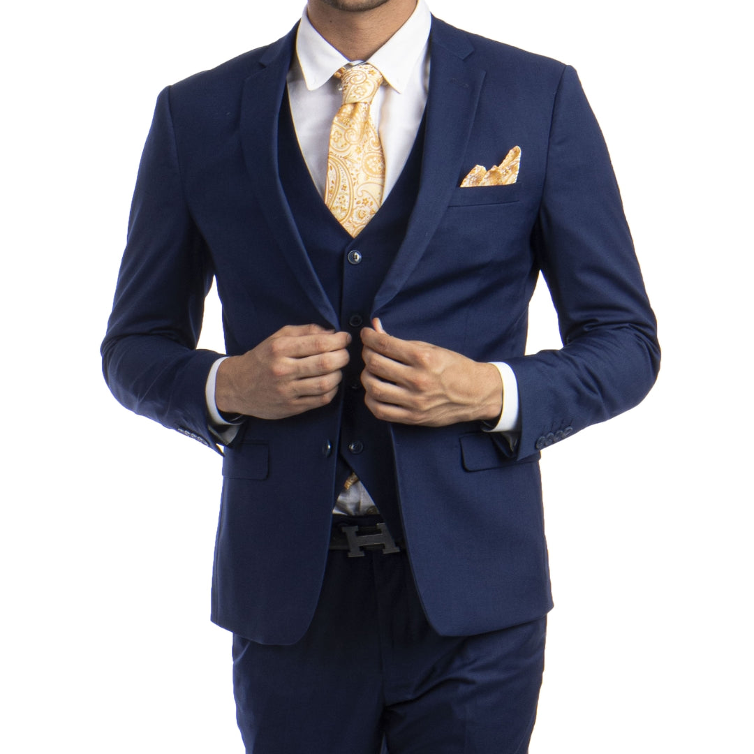 Indigo Suit with Vest