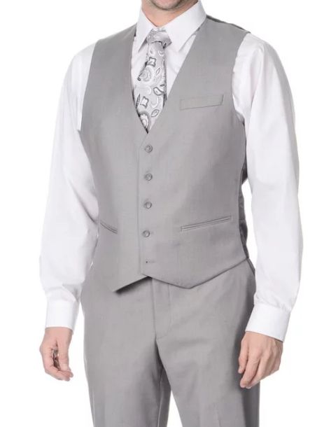 Light Grey Three Piece Wedding Suit