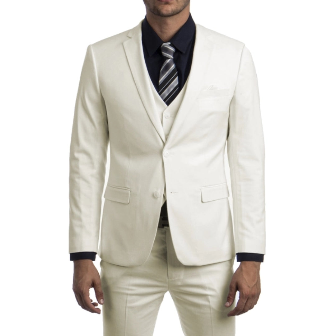 Off-White Wedding Suit  off white jacket, off white pants, off-white vest