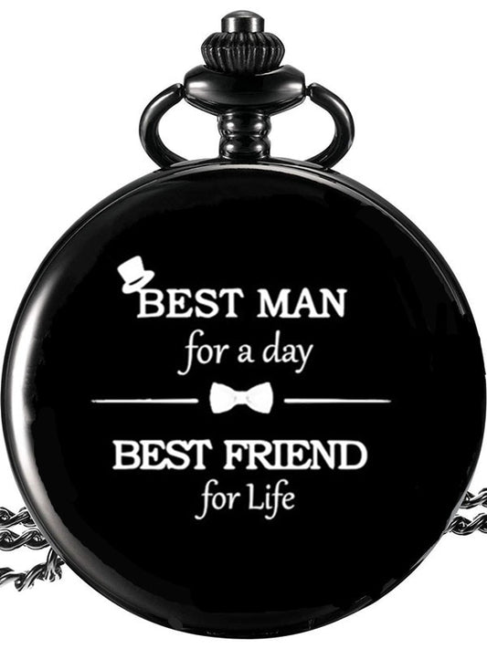 Best Man Gift Black Pocket Watch