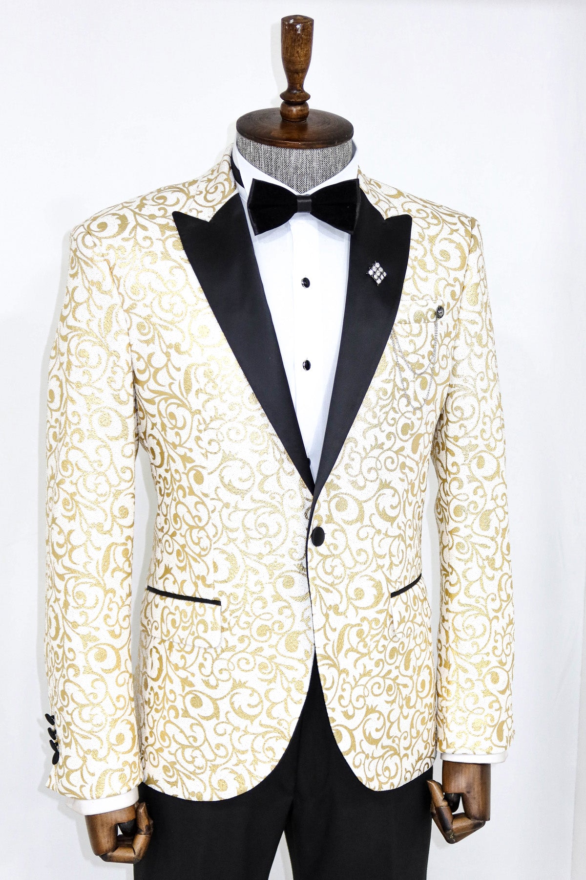 White and Gold Prom Blazer