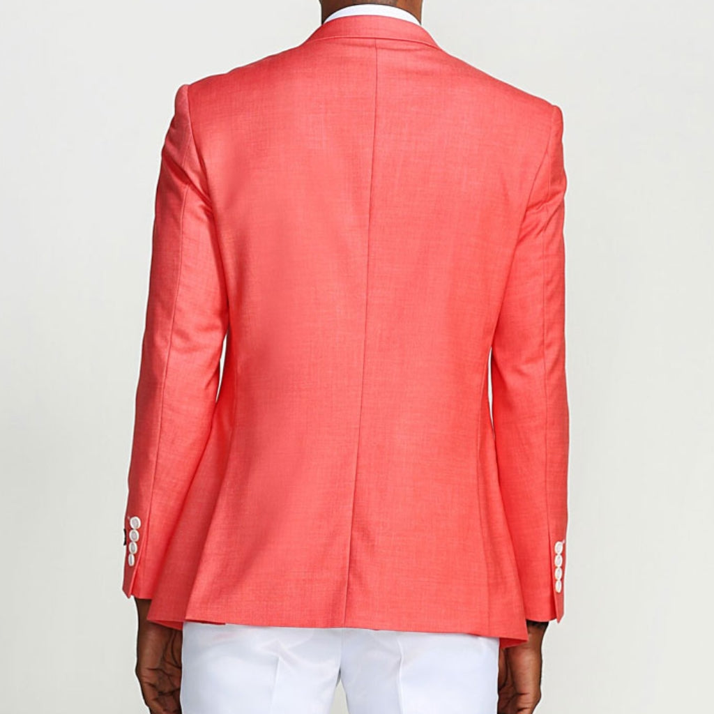 Salmon Casual Blazer Two Button Notch Lapel