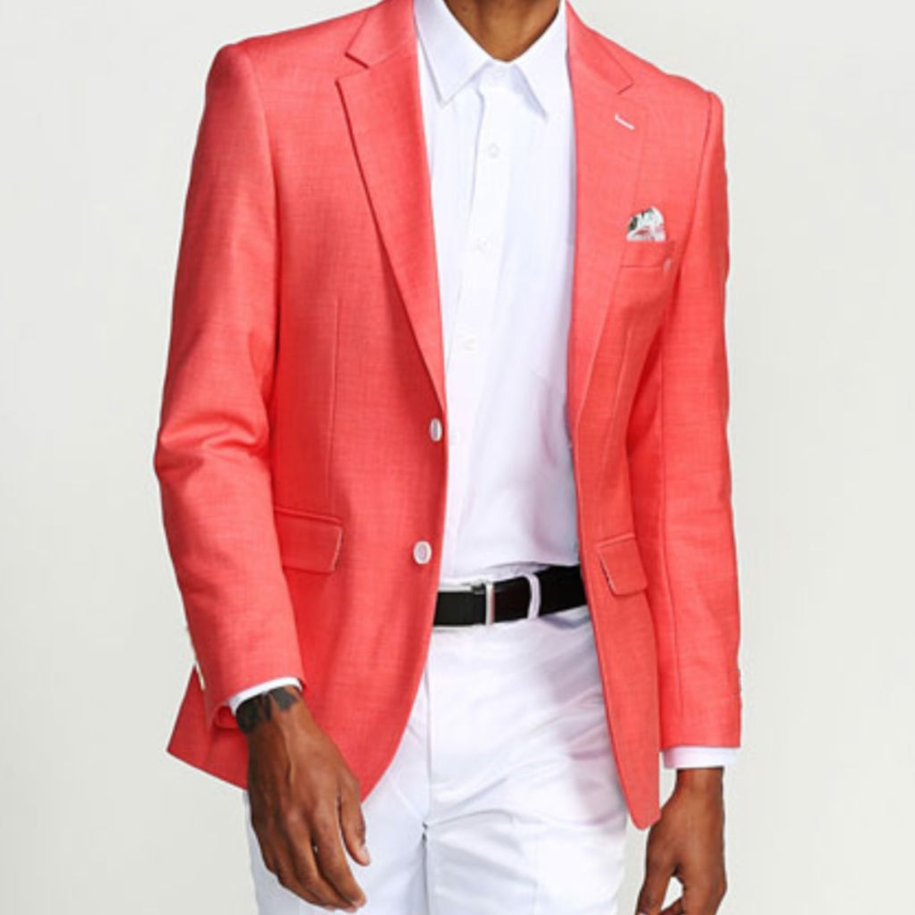 Salmon Casual Blazer Two Button Notch Lapel