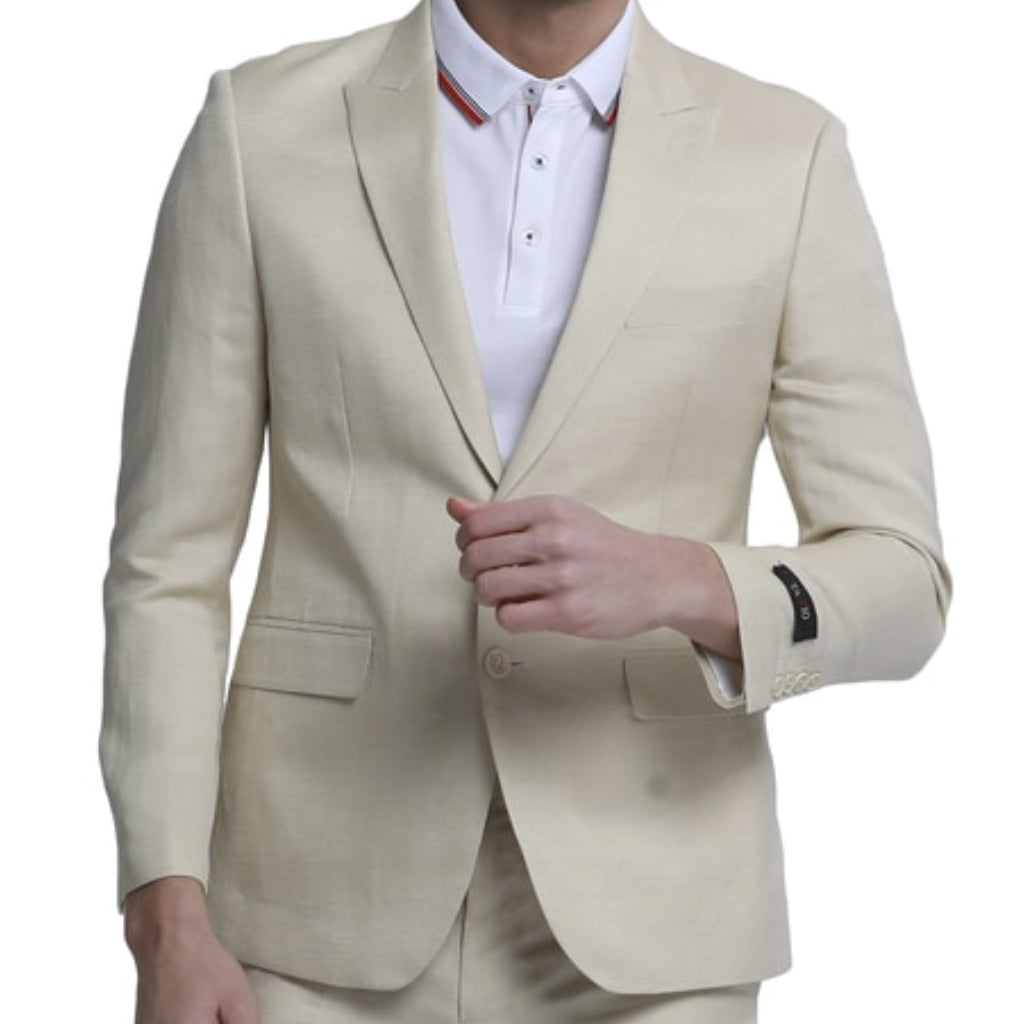 Cream Slim Suit