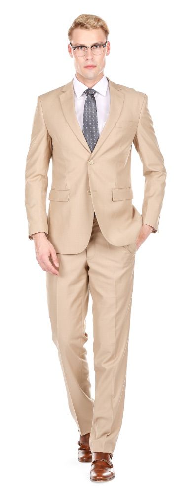 Slim Tan Suit - Two Piece