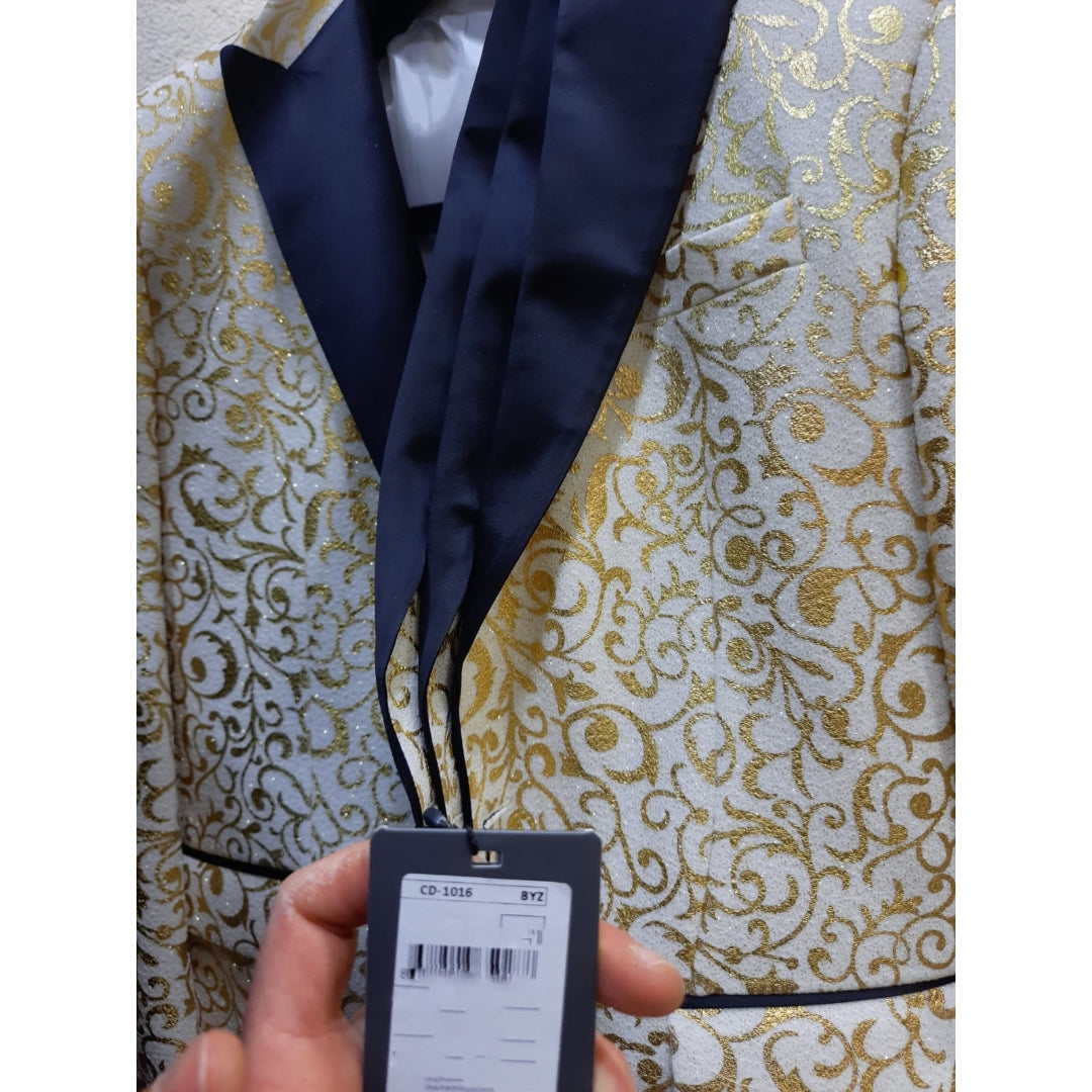 White and Gold Prom Blazer